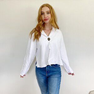 Eleven Stitch Design Cotton White Jacket Small